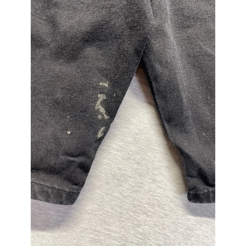 Mens Shorts 28 Black Dark Wash Denim Embellished Rhinestone Cross Cotton Casual